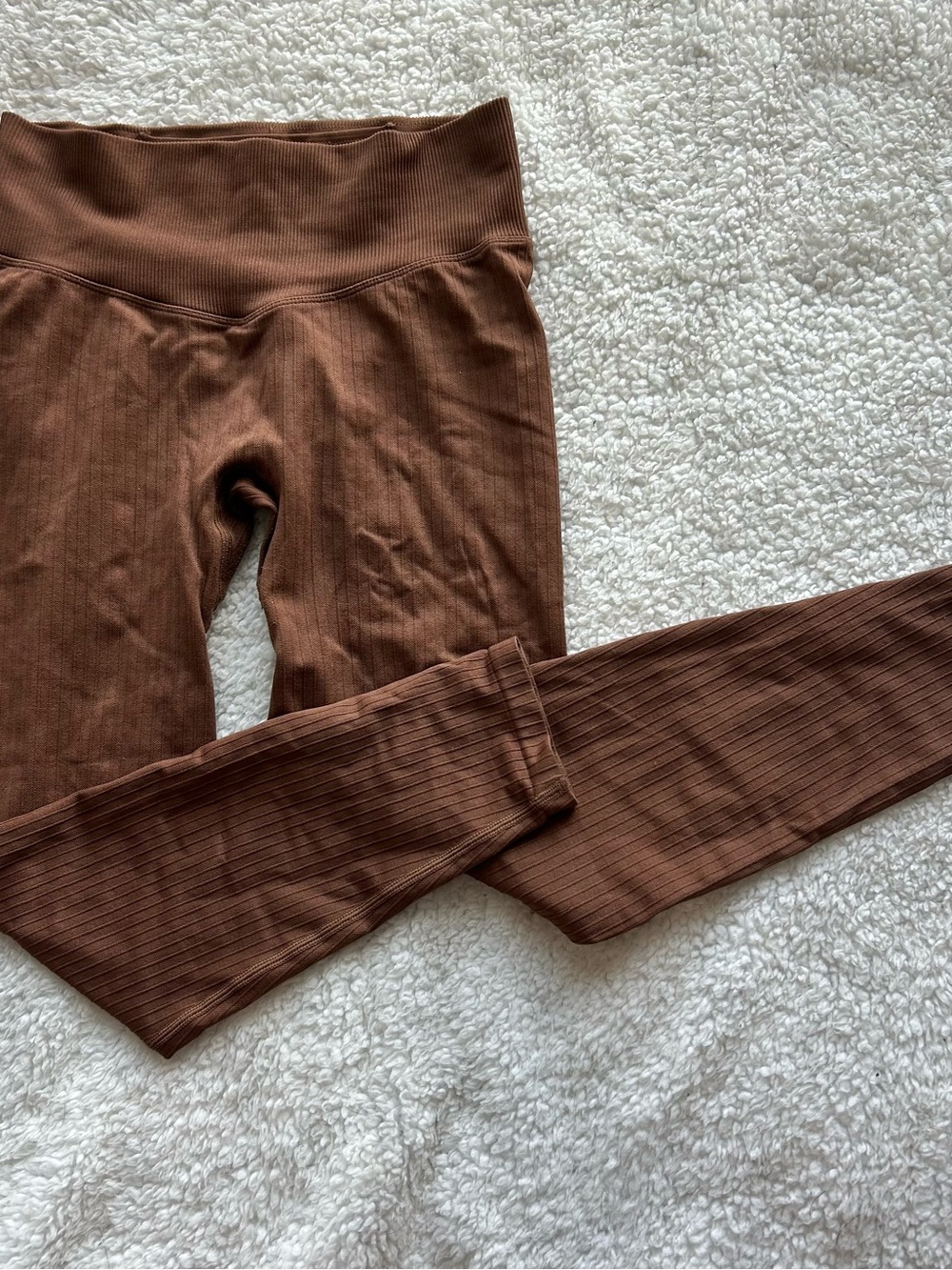 PINK Victoria's Secret Ribbed Brown High-Waist Leggings
